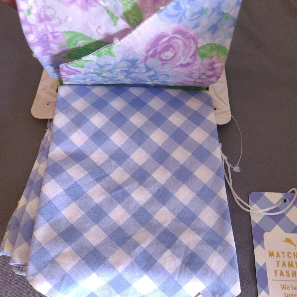 Tommy Bahama‎ Dog Cat Bandana Pet Scarf 2 Pack One Size Cotton Floral Plaid